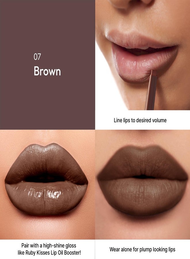 Ruby Kisses Plumping Effect Lip Liner, Semi Matte, Smudge Proof, High Pigment, Medium to Full Coverage Makeup, Precise Tip, Bold Color Lip Plumper - Image 3